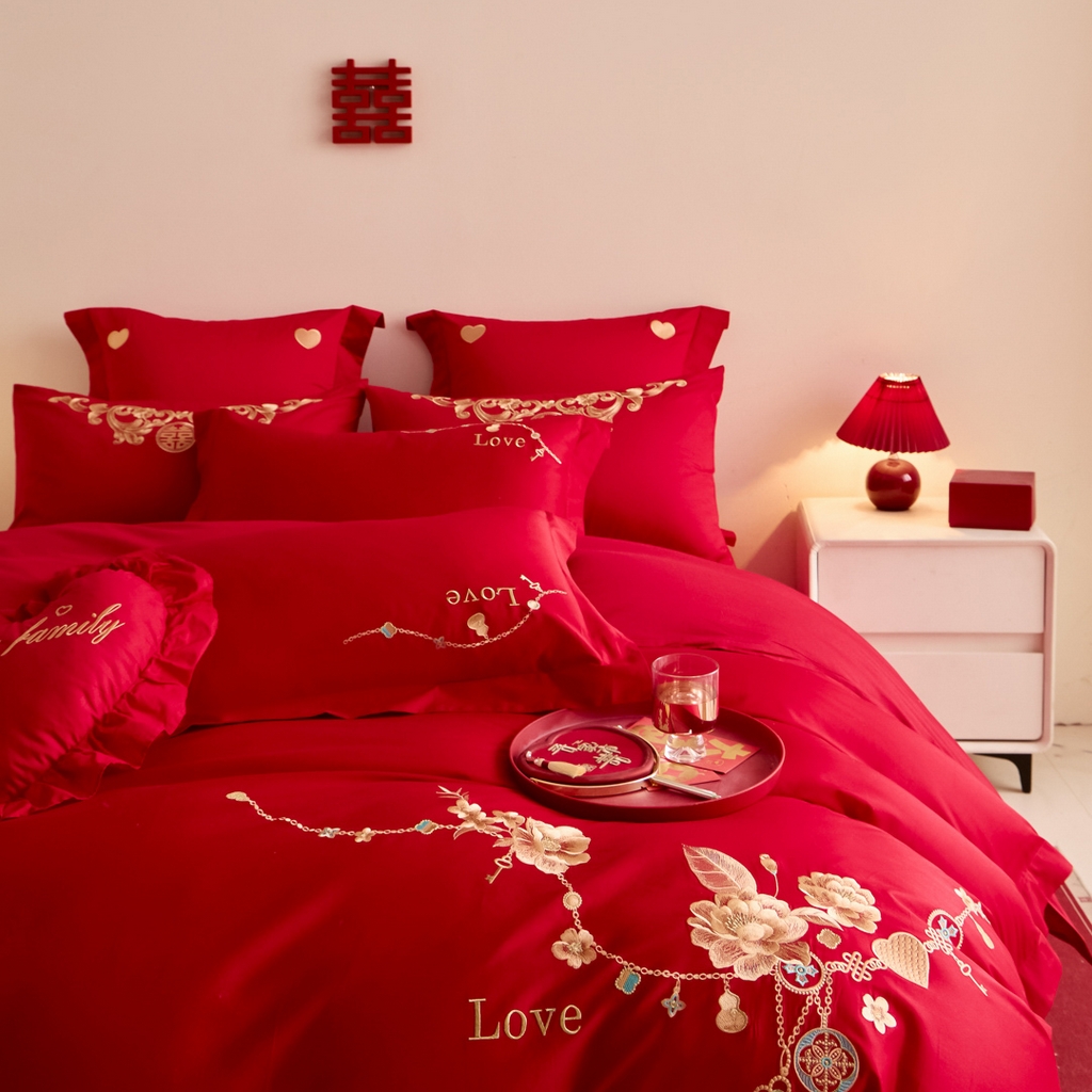 91家纺网 家纺一手货源 找家纺 东方合美（原：皇家传奇） 2025新款婚庆小红书化纤系列二 浪漫相随