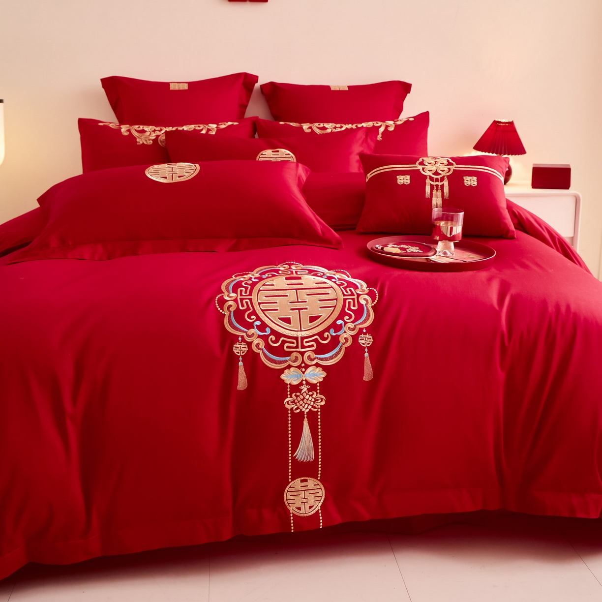 91家纺网 家纺一手货源 找家纺 东方合美（原：皇家传奇） 2025新款婚庆小红书化纤系列二 富贵吉祥