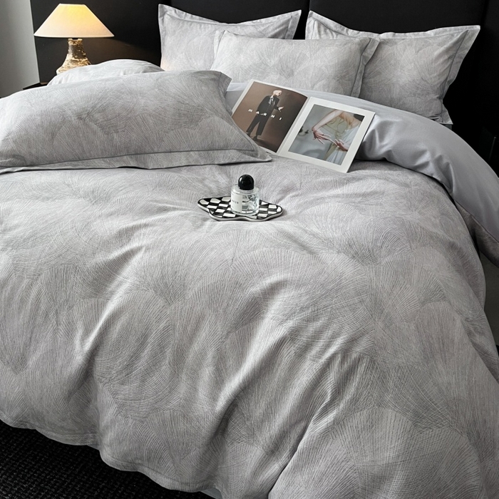 91家纺网 家纺一手货源 找家纺 海洋家纺 2025新款100%全棉磨毛数码印花四件套加厚全棉四件套-提供买家秀 羽弦 灰