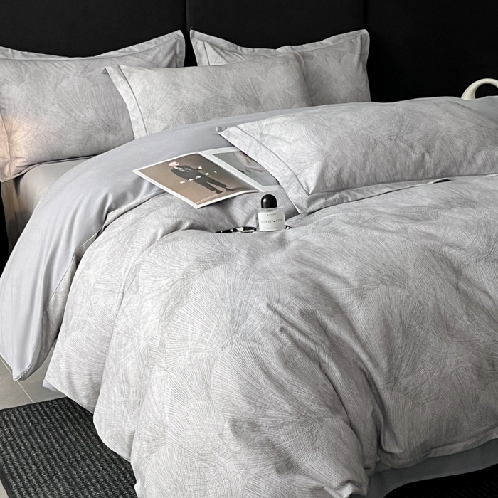 91家纺网 家纺一手货源 找家纺 海洋家纺 2025新款100%全棉磨毛数码印花四件套加厚全棉四件套-提供买家秀 羽弦 灰