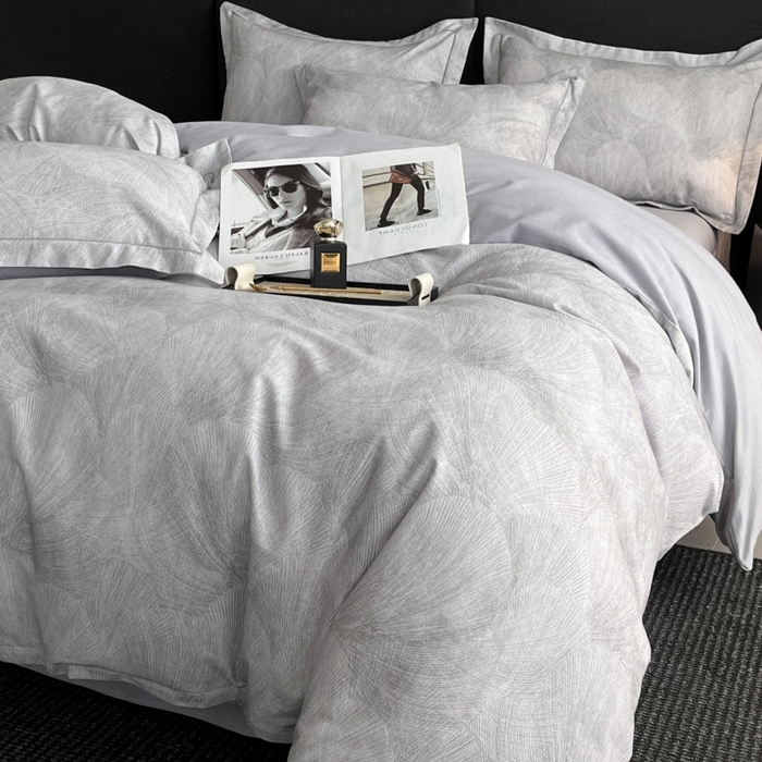 91家纺网 家纺一手货源 找家纺 海洋家纺 2025新款100%全棉磨毛数码印花四件套加厚全棉四件套-提供买家秀 羽弦 灰