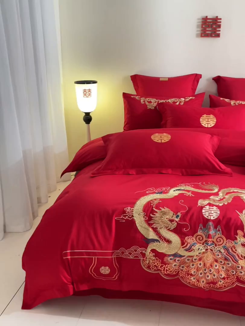 91家纺网 家纺一手货源 找家纺 东方合美（原：皇家传奇） 2025新款婚庆小红书化纤系列二 龙腾凤跃