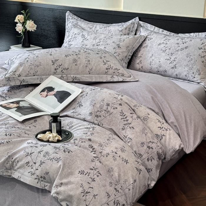 91家纺网 家纺一手货源 找家纺 海洋家纺 2025新款100%全棉磨毛数码印花四件套加厚全棉四件套-提供买家秀 织梦 灰