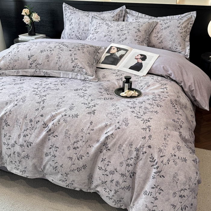 91家纺网 家纺一手货源 找家纺 海洋家纺 2025新款100%全棉磨毛数码印花四件套加厚全棉四件套-提供买家秀 织梦 灰