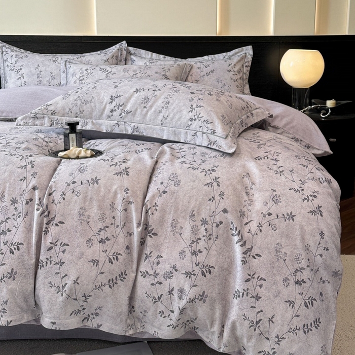 91家纺网 家纺一手货源 找家纺 海洋家纺 2025新款100%全棉磨毛数码印花四件套加厚全棉四件套-提供买家秀 织梦 灰