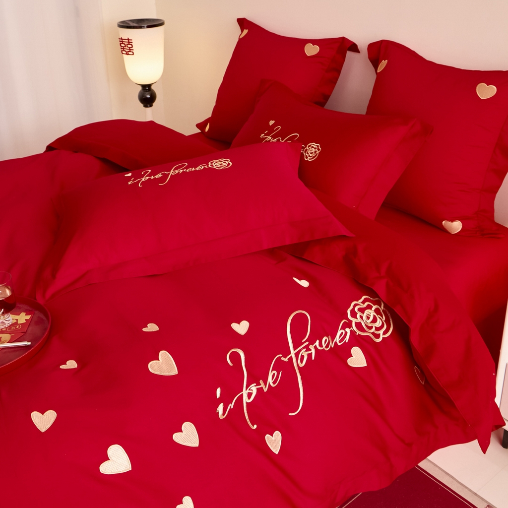 91家纺网 家纺一手货源 找家纺 东方合美（原：皇家传奇） 2025新款婚庆小红书化纤系列二 喜爱