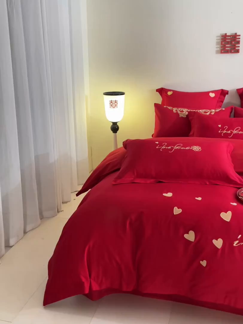 91家纺网 家纺一手货源 找家纺 东方合美（原：皇家传奇） 2025新款婚庆小红书化纤系列二 喜爱