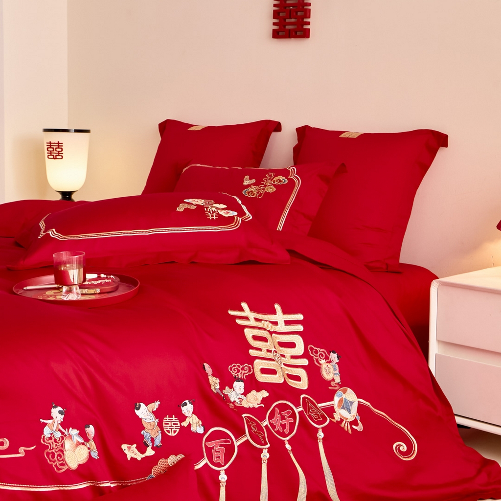 91家纺网 家纺一手货源 找家纺 东方合美（原：皇家传奇） 2025新款婚庆小红书化纤系列二 吉祥