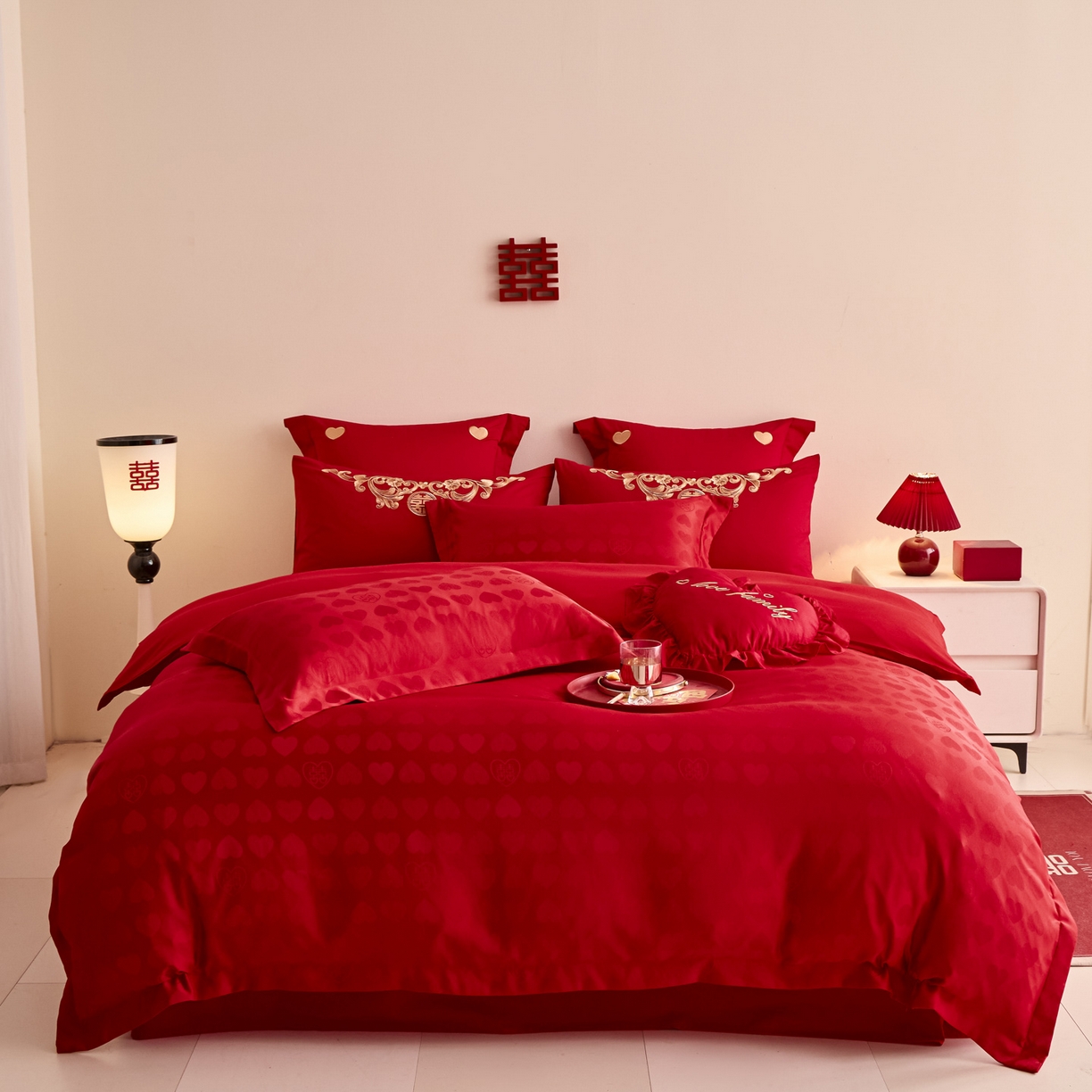 东方合美（原：皇家传奇） 2025新款婚庆小红书化纤系列二 爱心-喜提花