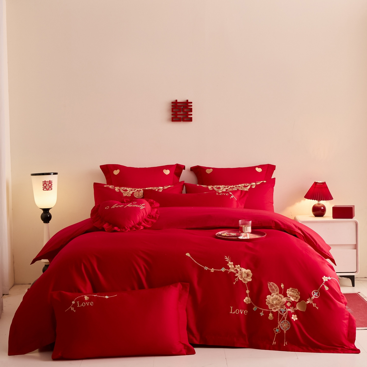 91家纺网 家纺一手货源 找家纺 东方合美（原：皇家传奇） 2025新款婚庆小红书化纤系列二 浪漫相随