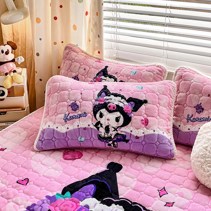 91家纺网 家纺一手货源 找家纺 徕米家居 2025新款牛奶绒加棉床盖品床盖单件单床盖 大版库洛米