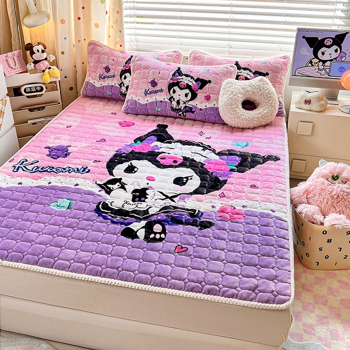 91家纺网 家纺一手货源 找家纺 徕米家居 2025新款牛奶绒加棉床盖品床盖单件单床盖 大版库洛米