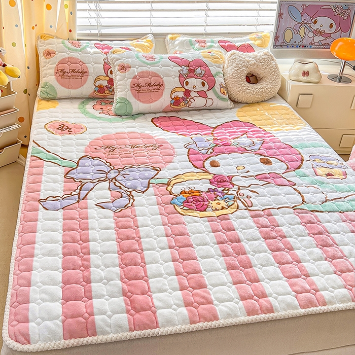 91家纺网 家纺一手货源 找家纺 徕米家居 2025新款牛奶绒加棉床盖品床盖单件单床盖 大版美乐蒂