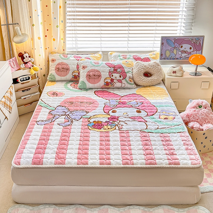 91家纺网 家纺一手货源 找家纺 徕米家居 2025新款牛奶绒加棉床盖品床盖单件单床盖 大版美乐蒂