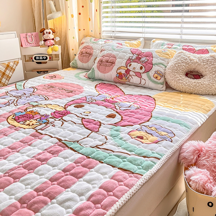 91家纺网 家纺一手货源 找家纺 徕米家居 2025新款牛奶绒加棉床盖品床盖单件单床盖 大版美乐蒂