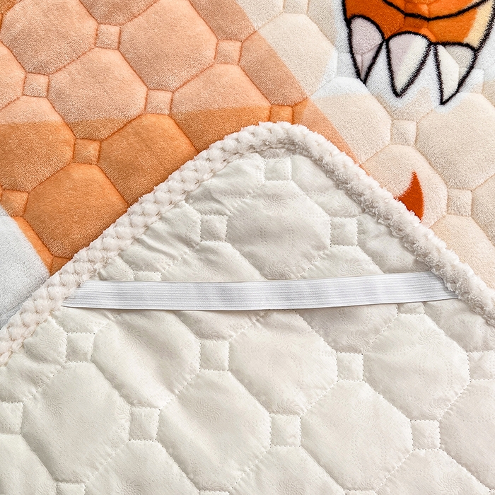 91家纺网 家纺一手货源 找家纺 徕米家居 2025新款牛奶绒加棉床盖品床盖单件单床盖 大版喷火龙