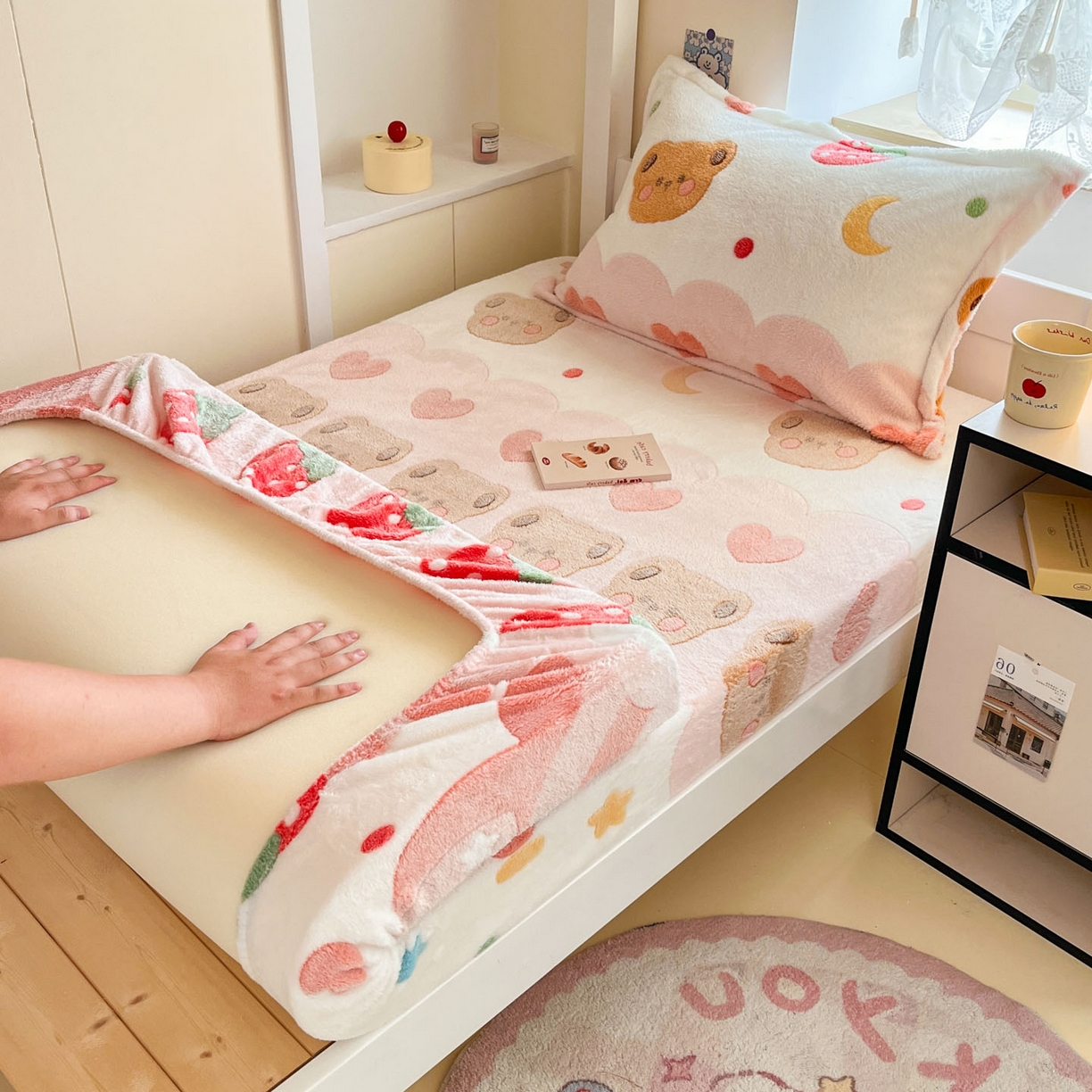 91家纺网 家纺一手货源 找家纺 （总）川悦生活 2025新款雪花绒宿舍单床笠