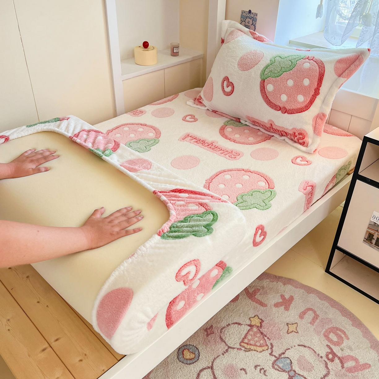 91家纺网 家纺一手货源 找家纺 （总）川悦生活 2025新款雪花绒宿舍单床笠