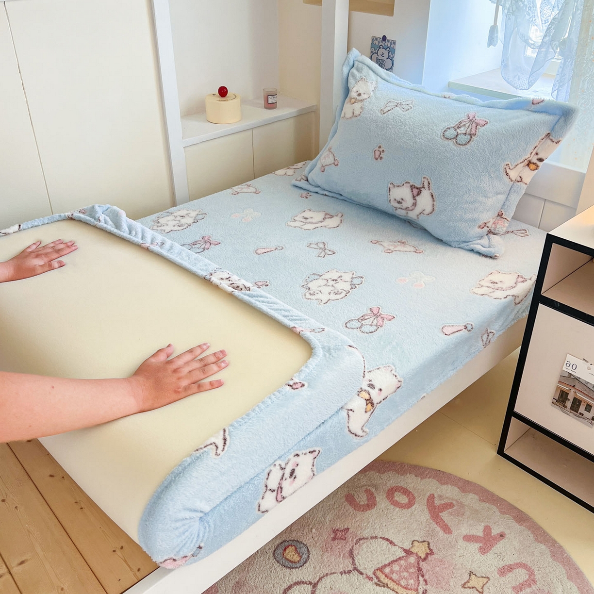 91家纺网 家纺一手货源 找家纺 （总）川悦生活 2025新款雪花绒宿舍单床笠