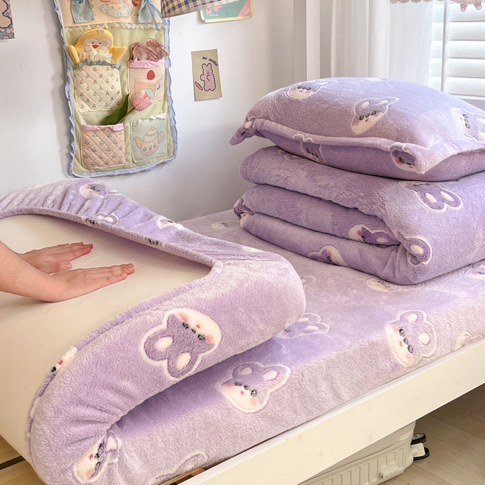 91家纺网 家纺一手货源 找家纺 （总）川悦生活 2025新款雪花绒宿舍单床笠