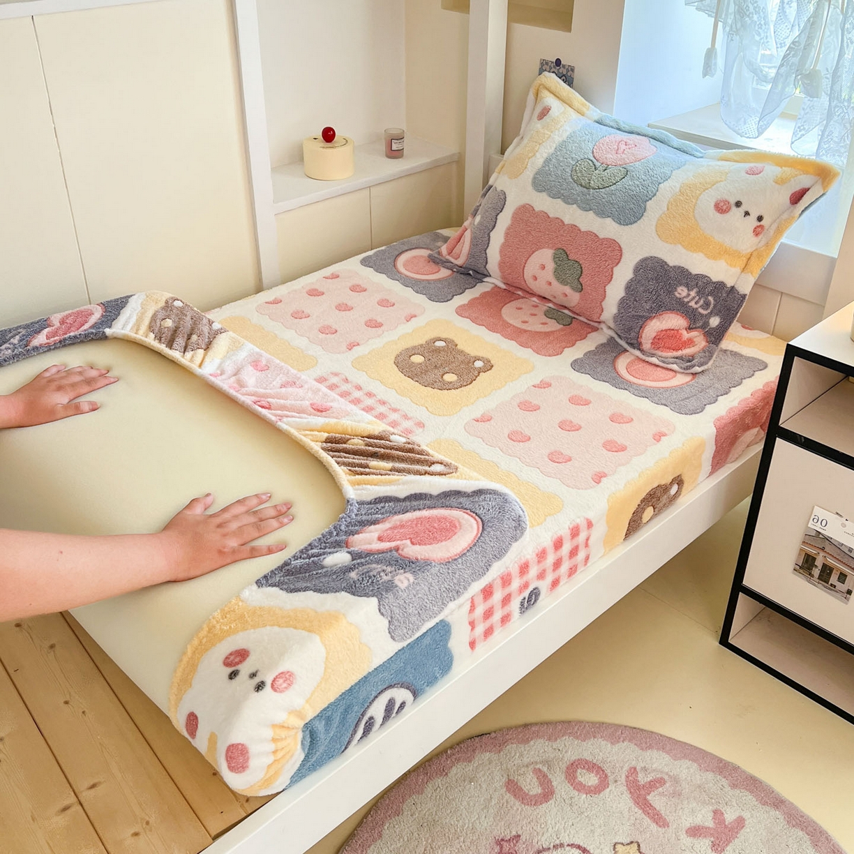 91家纺网 家纺一手货源 找家纺 （总）川悦生活 2025新款雪花绒宿舍单床笠