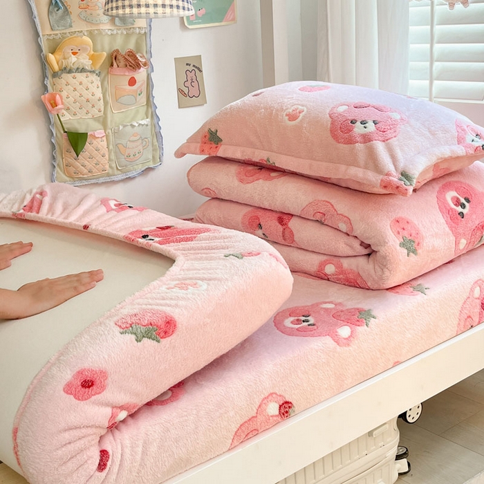 91家纺网 家纺一手货源 找家纺 （总）川悦生活 2025新款雪花绒宿舍单床笠