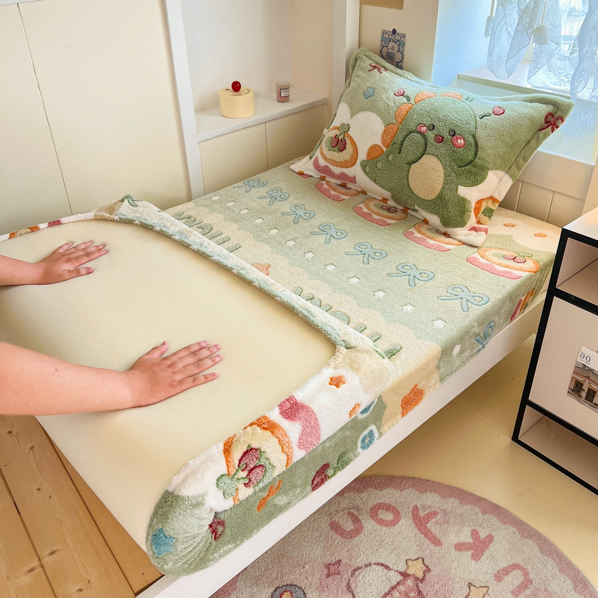 91家纺网 家纺一手货源 找家纺 （总）川悦生活 2025新款雪花绒宿舍单床笠