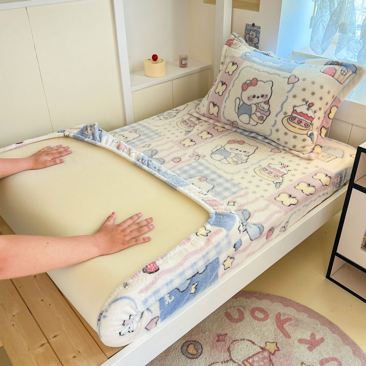 91家纺网 家纺一手货源 找家纺 （总）川悦生活 2025新款雪花绒宿舍单床笠