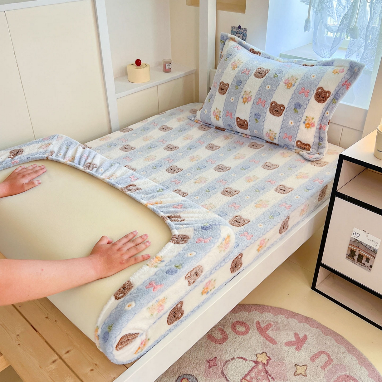 91家纺网 家纺一手货源 找家纺 （总）川悦生活 2025新款雪花绒宿舍单床笠