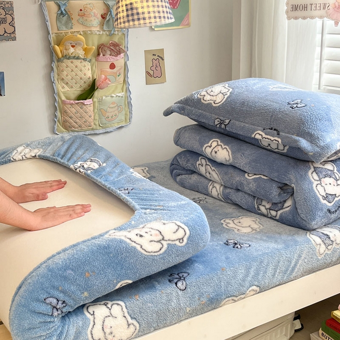 91家纺网 家纺一手货源 找家纺 （总）川悦生活 2025新款雪花绒宿舍单床笠