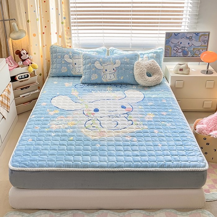 徕米家居 2025新款牛奶绒加棉床笠单品床笠单件单床笠 大版大耳狗