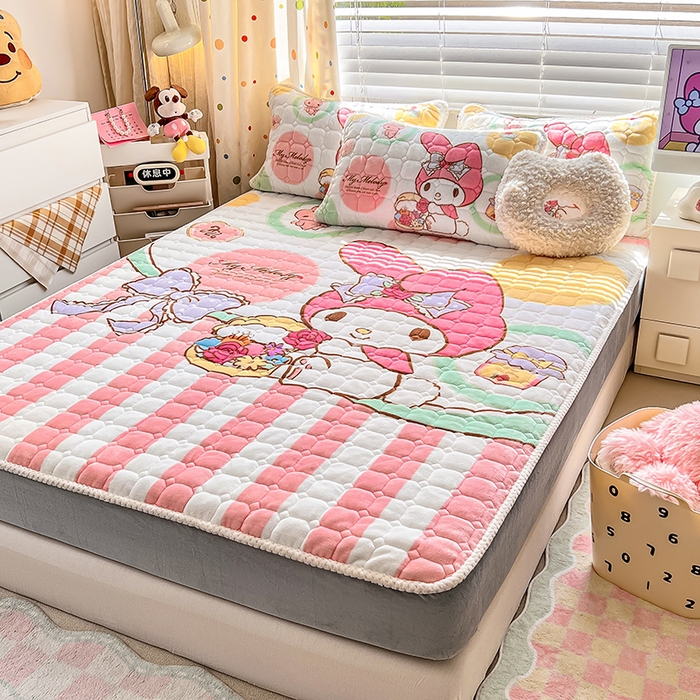 91家纺网 家纺一手货源 找家纺 徕米家居 2025新款牛奶绒加棉床笠单品床笠单件单床笠 大版美乐蒂