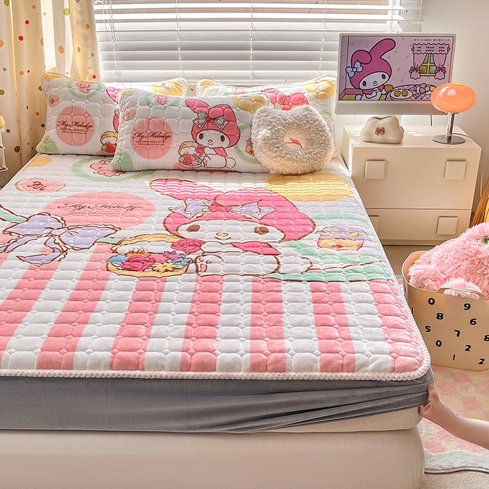 91家纺网 家纺一手货源 找家纺 徕米家居 2025新款牛奶绒加棉床笠单品床笠单件单床笠 大版美乐蒂