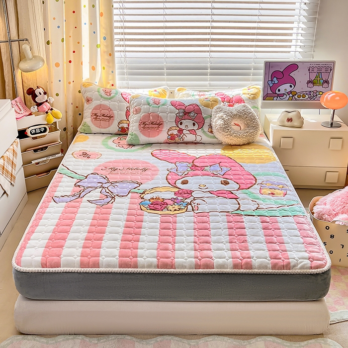 徕米家居 2025新款牛奶绒加棉床笠单品床笠单件单床笠 大版美乐蒂