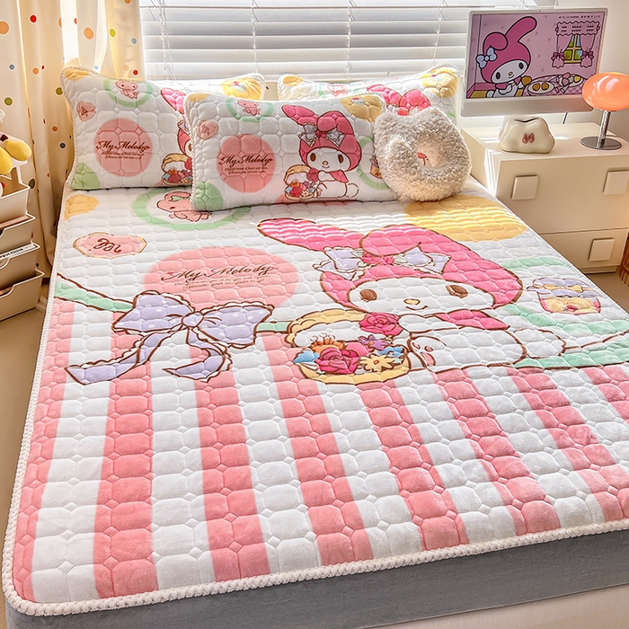 91家纺网 家纺一手货源 找家纺 徕米家居 2025新款牛奶绒加棉床笠单品床笠单件单床笠 大版美乐蒂