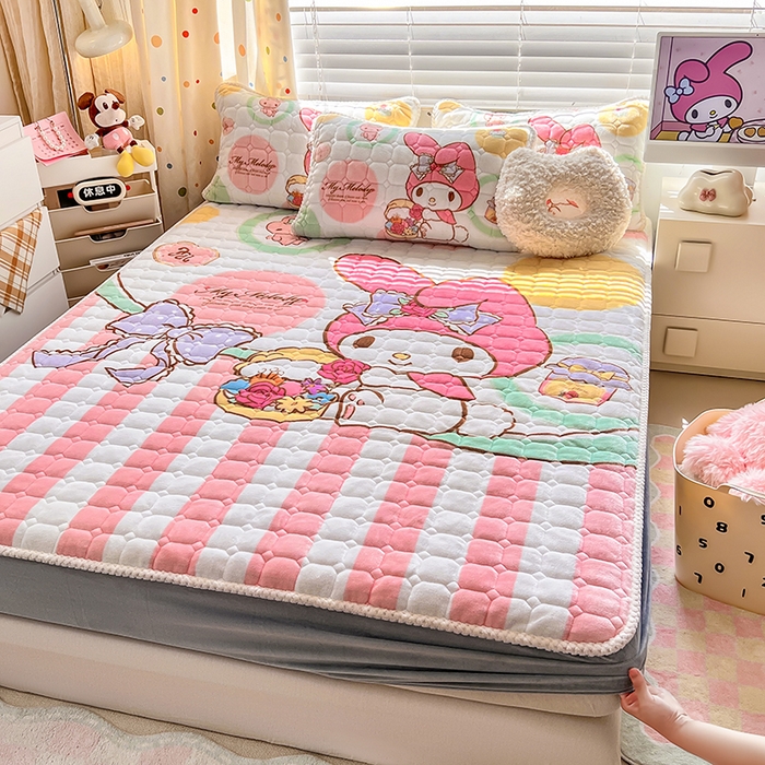 91家纺网 家纺一手货源 找家纺 徕米家居 2025新款牛奶绒加棉床笠单品床笠单件单床笠 大版美乐蒂