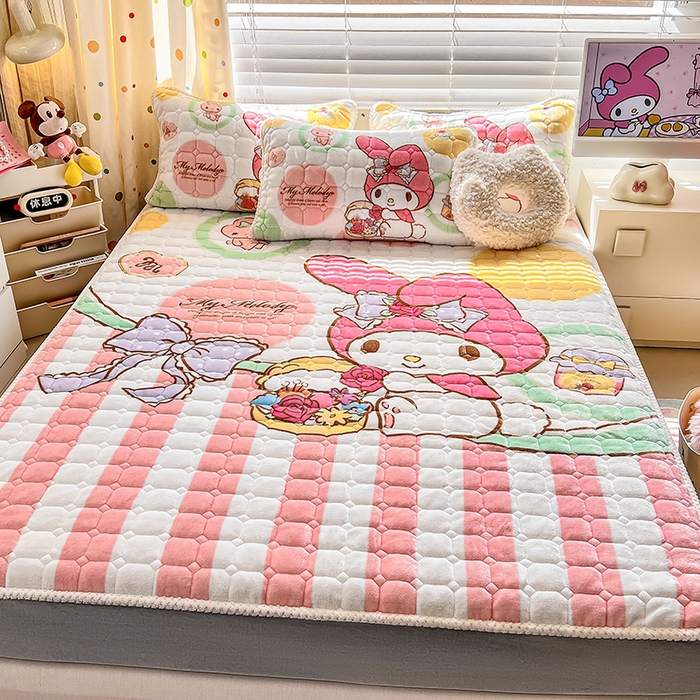 91家纺网 家纺一手货源 找家纺 徕米家居 2025新款牛奶绒加棉床笠单品床笠单件单床笠 大版美乐蒂