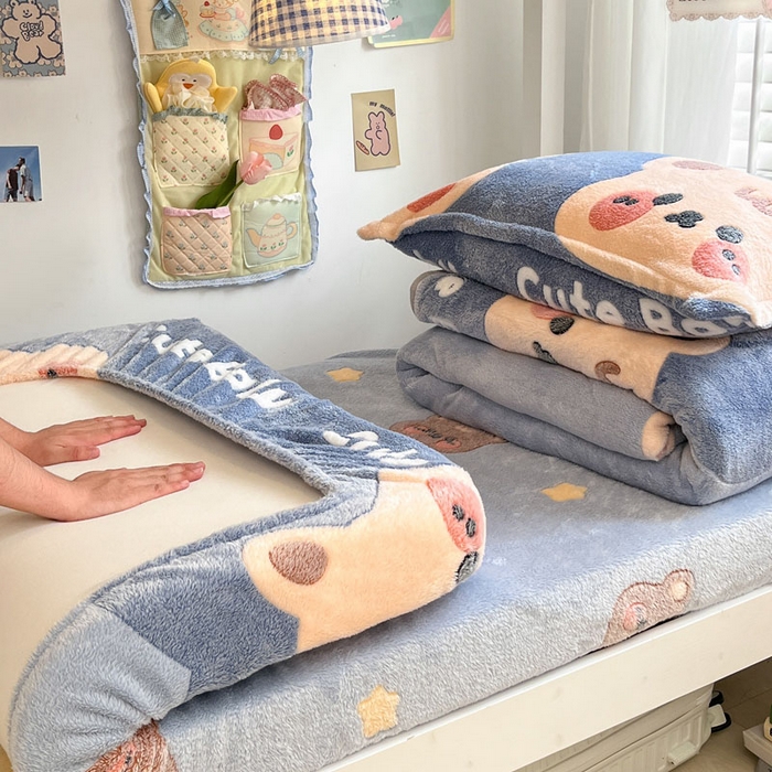 91家纺网 家纺一手货源 找家纺 （总）川悦生活 2025新款雪花绒宿舍单床笠