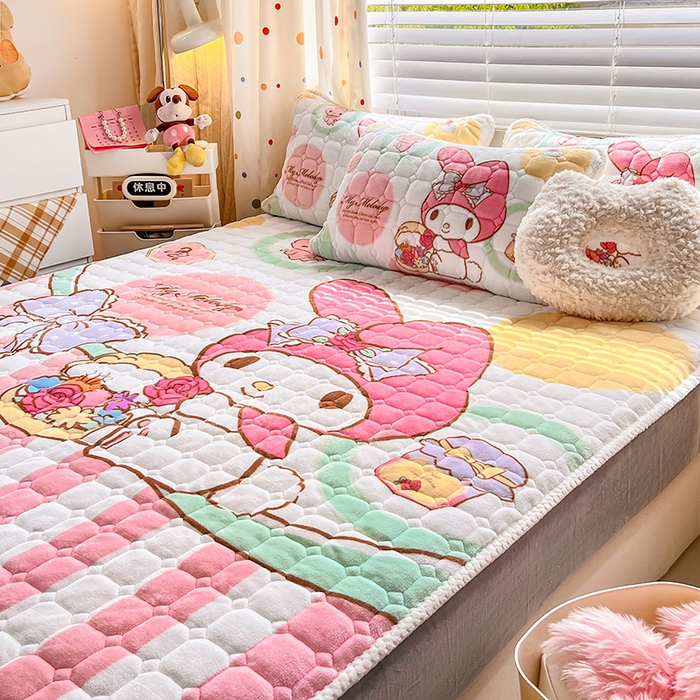 91家纺网 家纺一手货源 找家纺 徕米家居 2025新款牛奶绒加棉床笠单品床笠单件单床笠 大版美乐蒂