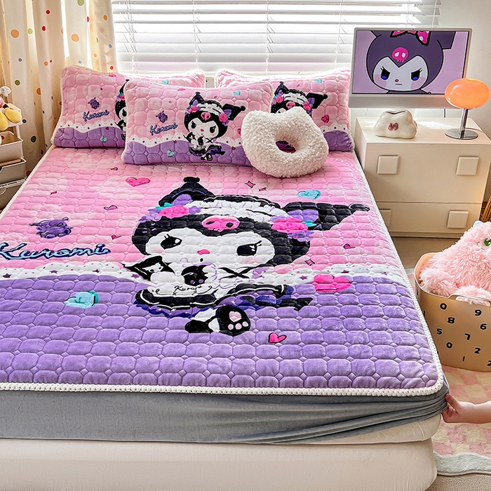 91家纺网 家纺一手货源 找家纺 徕米家居 2025新款牛奶绒加棉床笠单品床笠单件单床笠 大版库洛米