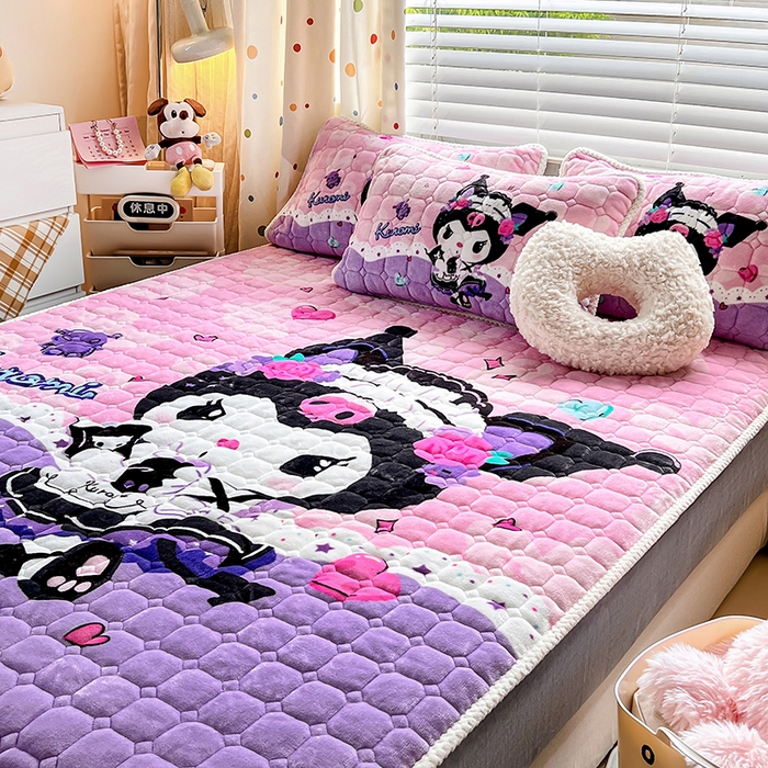 91家纺网 家纺一手货源 找家纺 徕米家居 2025新款牛奶绒加棉床笠单品床笠单件单床笠 大版库洛米