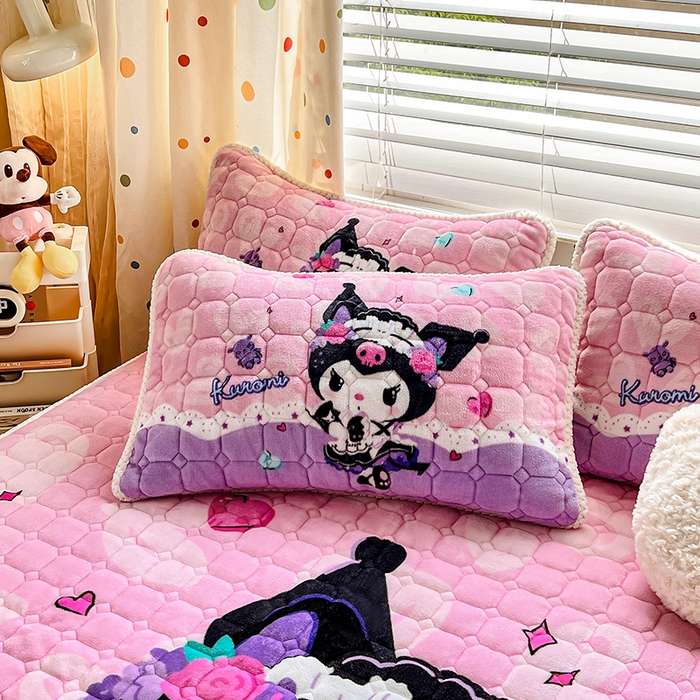 91家纺网 家纺一手货源 找家纺 徕米家居 2025新款牛奶绒加棉床笠单品床笠单件单床笠 大版库洛米