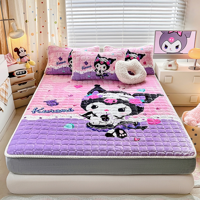 徕米家居 2025新款牛奶绒加棉床笠单品床笠单件单床笠 大版库洛米