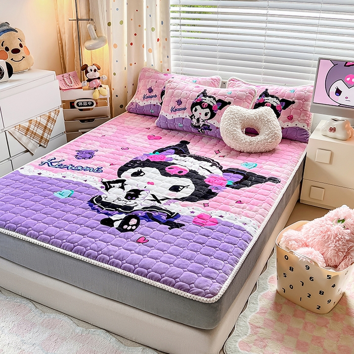 91家纺网 家纺一手货源 找家纺 徕米家居 2025新款牛奶绒加棉床笠单品床笠单件单床笠 大版库洛米