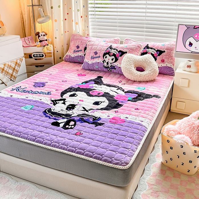 91家纺网 家纺一手货源 找家纺 徕米家居 2025新款牛奶绒加棉床笠单品床笠单件单床笠 大版库洛米