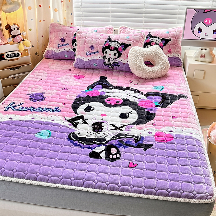 91家纺网 家纺一手货源 找家纺 徕米家居 2025新款牛奶绒加棉床笠单品床笠单件单床笠 大版库洛米