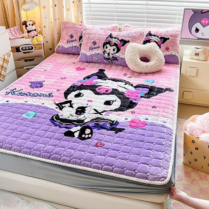 91家纺网 家纺一手货源 找家纺 徕米家居 2025新款牛奶绒加棉床笠单品床笠单件单床笠 大版库洛米