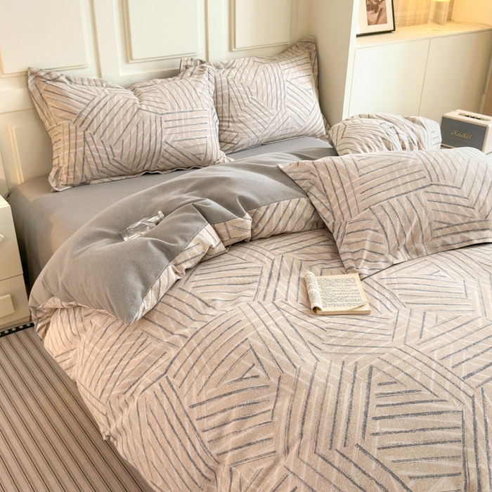 91家纺网 家纺一手货源 找家纺 （总）典曼家纺 2025新款原棉加厚磨毛印花四件套