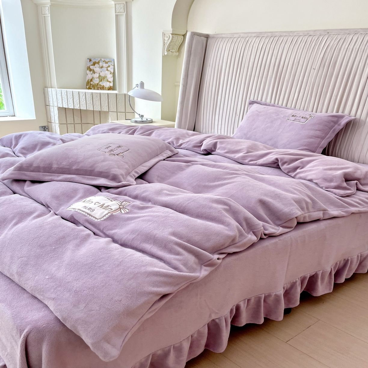 91家纺网 家纺一手货源 找家纺 （总）恋尚羽家纺  2025新款牛奶绒绣花四件套