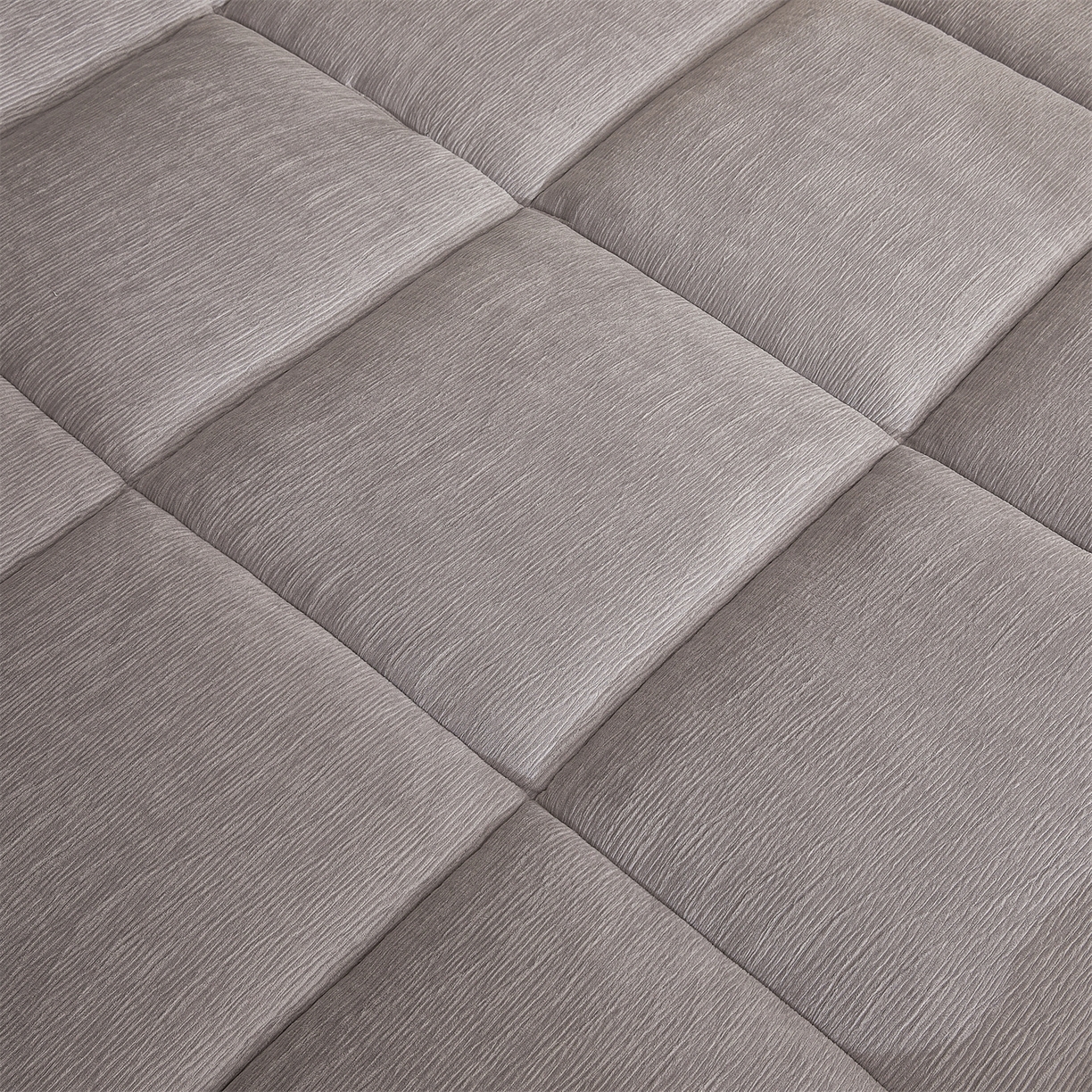 91家纺网 家纺一手货源 找家纺 雯豆家纺 2025新款皱皱绒加厚款床垫床护垫保暖床褥子 皱皱绒床褥-高级灰